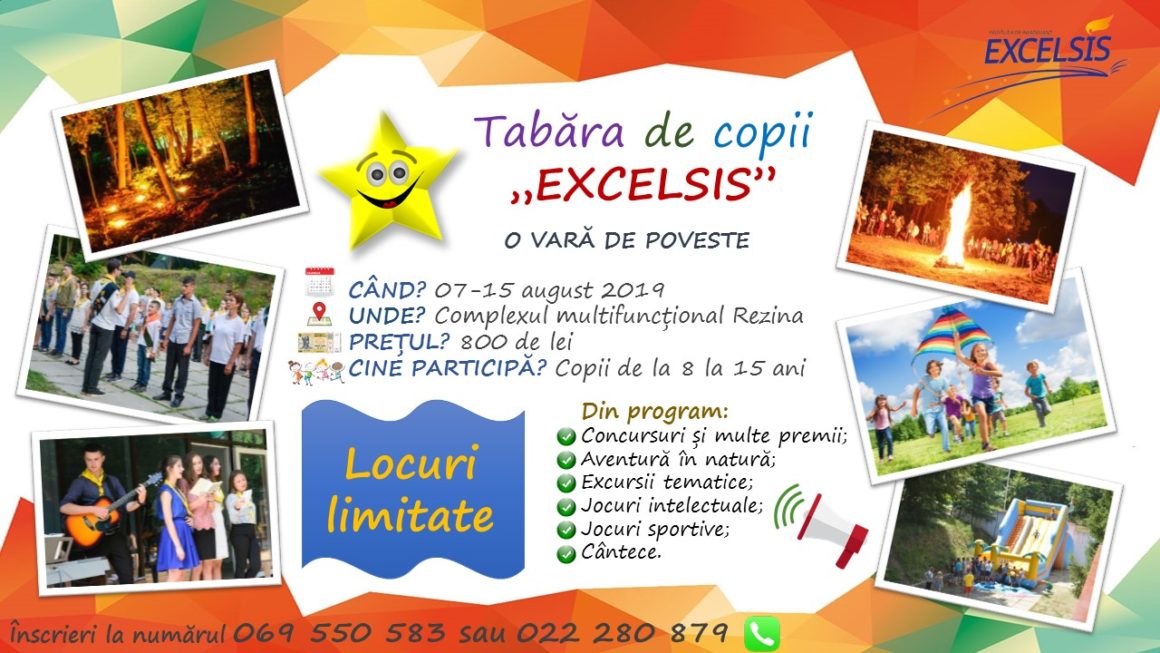 Vara va continua cu cele mai interesante și memorabile zile în cadrul taberei EXCELSIS de la Rezina